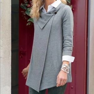 Soft Surroundings Miranda Sweater In Gray With Envelope Collar Size Medium
